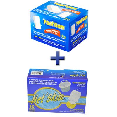 SPARPAKET: 1x PoolGOM Swimmingpoolradierer + 1x Net`Skim Skimmernetze